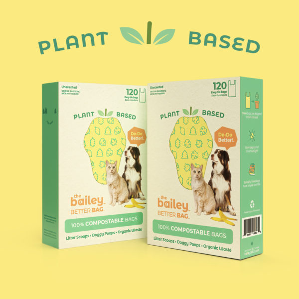 Plant-based Bailey Better Bags Pet Poop Bags